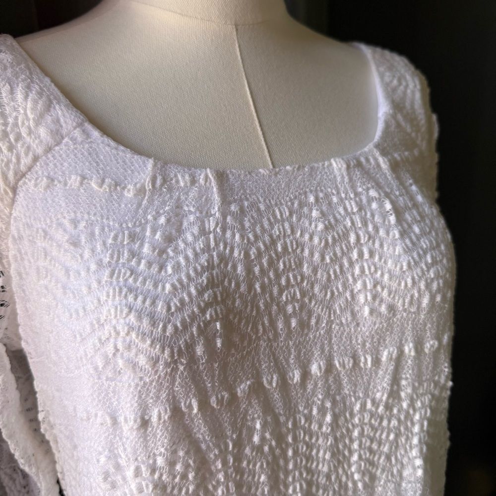 Rabbit Rabbit Rabbit Designs White Lace Shift Dress Size 10 - Picture 2 of 12